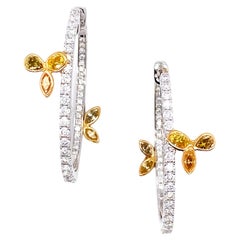 Dilys' Floral Everyday Diamond Hoop Earrings