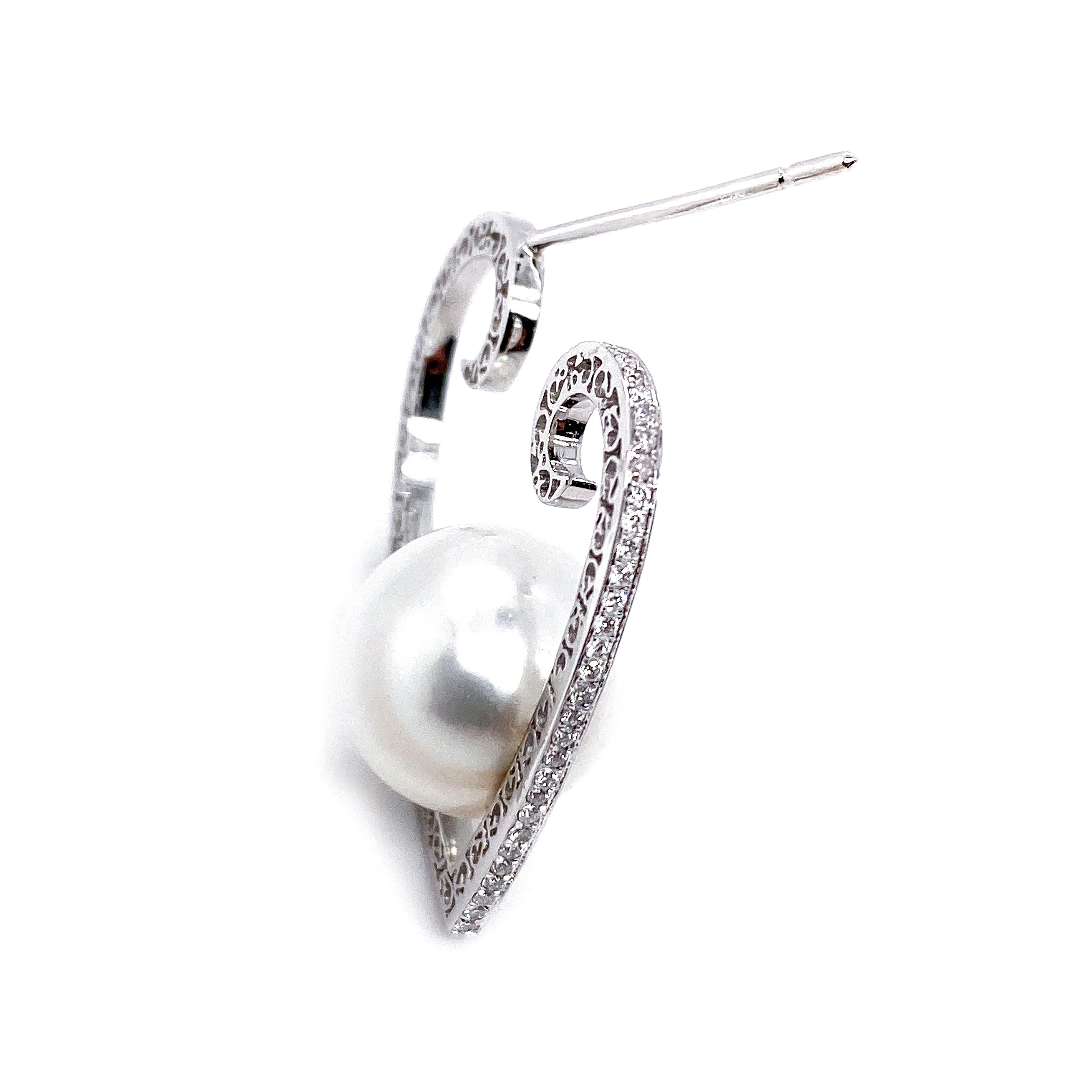 heart shaped diamond hoop earrings