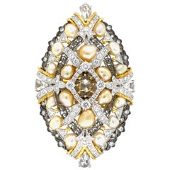 Dilys' Keshi-Perle und Diamanten, abnehmbares Stück aus 18 Karat Gold