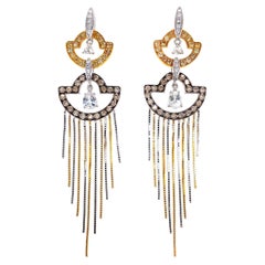 Dilys' Old Hollywood Diamond Drop 18K Gold Earrings