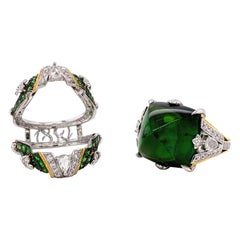 Bague pain de sucre Dilys non chauffée, tourmaline verte 24,82 carats