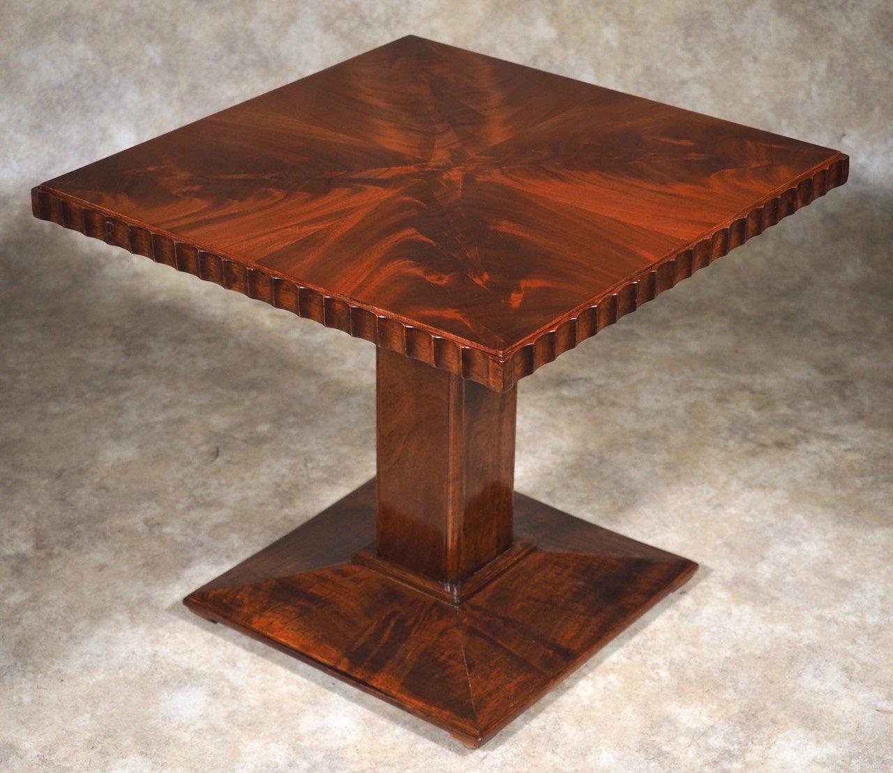 French Art Deco side in sculpted mahogany with quarter-matched top, circa 1925, by DIM (Joubert et Petit). 24” square x 21” high.

DIM - Decoration Interieure Moderne


RENE JOUBERT (? -d. 1931) and PHILIPPE PETIT (1900-1945)


The