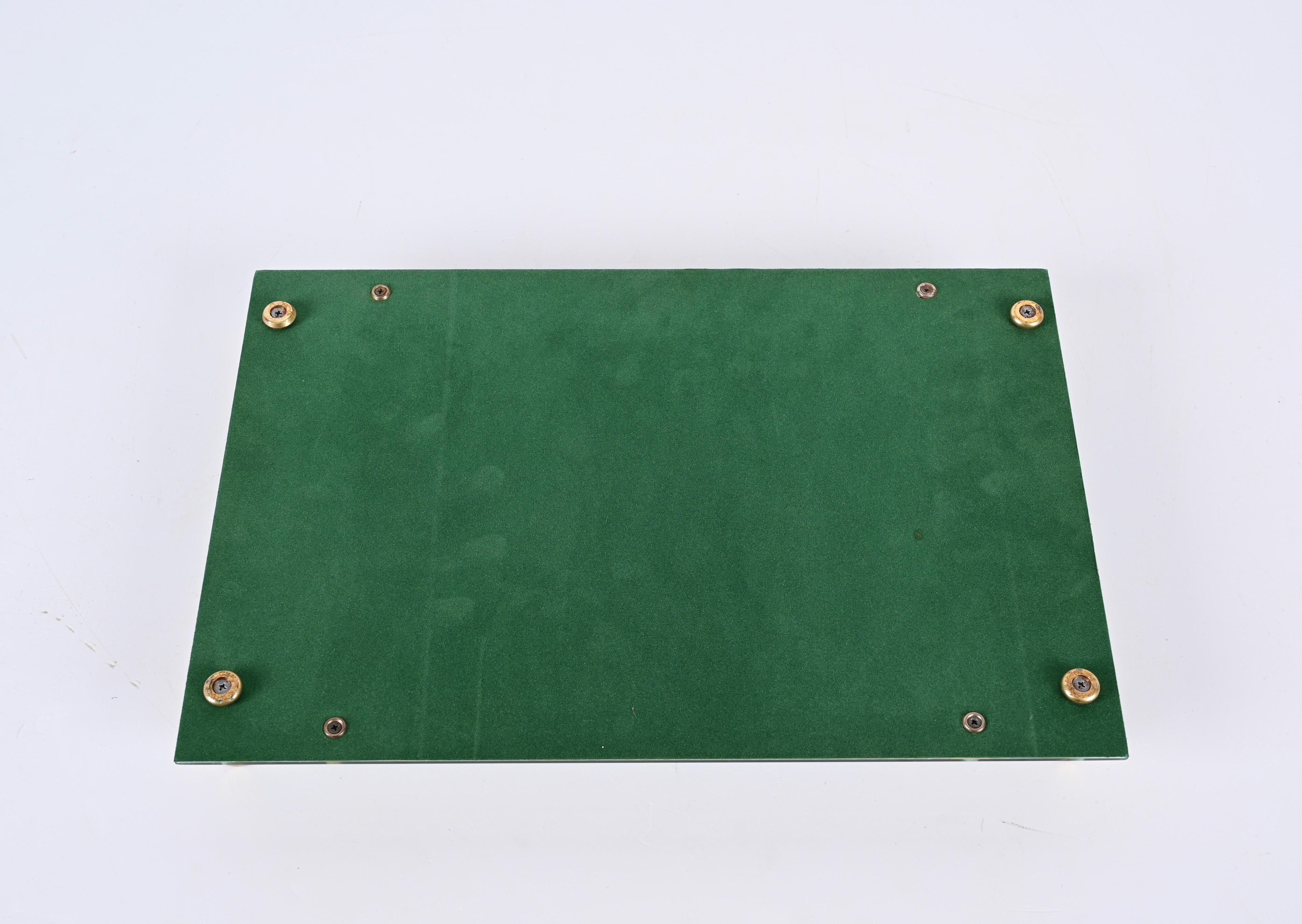 Dimart Milano 24-Karat Gold Plated and Brass Italian Tray with Mirror Base 1980s 8