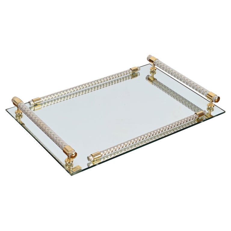 Dimart Milano 24金メッキ オーバル　トレー　トレイ イタリア製 Dimart Milano 24-Karat Gold Plated and Brass Italian Tray with