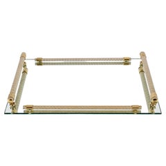 Dimart Milano 24-Karat Gold Plated and Brass Italian Tray with Mirror Base 1980s