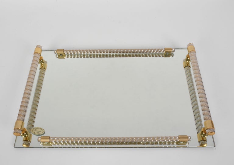 Dimart Milano 24-Karat Gold-Plated Italian Tray with Mirror and