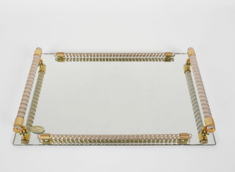 Dimart Milano 24-Karat Gold-Plated Italian Tray with Mirror and