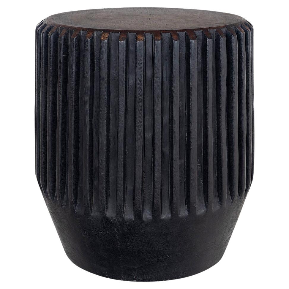 Mesa Auxiliar de Madera de Litchi Pulida con Borde de Dime
