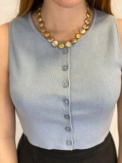 Dime Pearls Necklace 18 Karat Gold