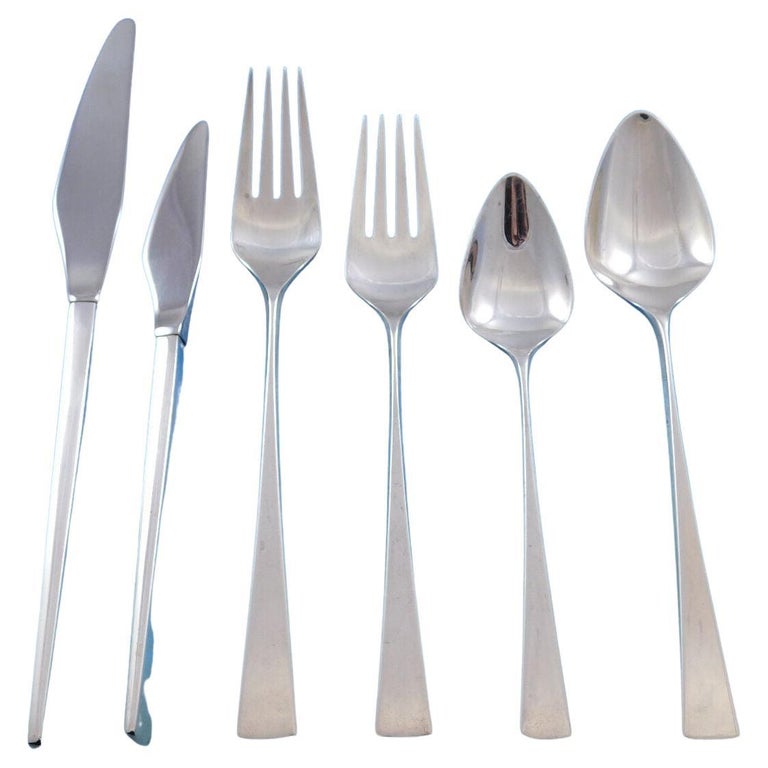 Dimension by Reed and Barton Sterling Silver Flatware Service for 12 Set 63  Pieces For Sale at 1stDibs