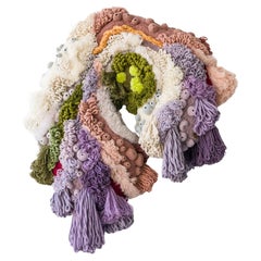 Dimensional, Abstract Coral Reef Fiber Art Wall Sculpture, Repurposed Materials