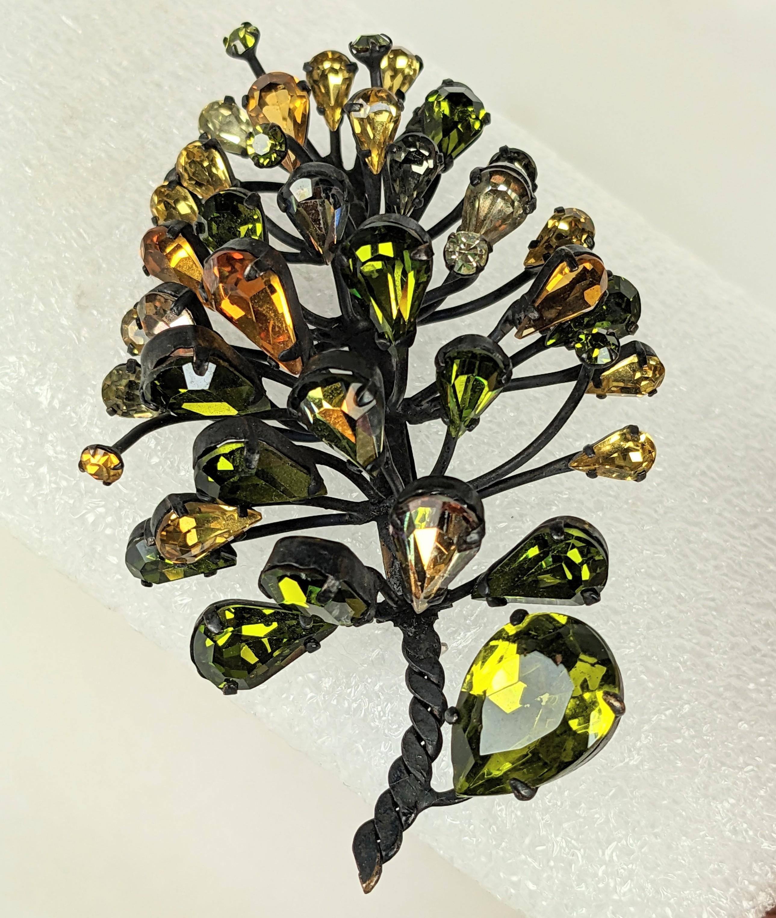 Artisan Dimensional Countess Cis Jeweled Pine Cone Brooch For Sale