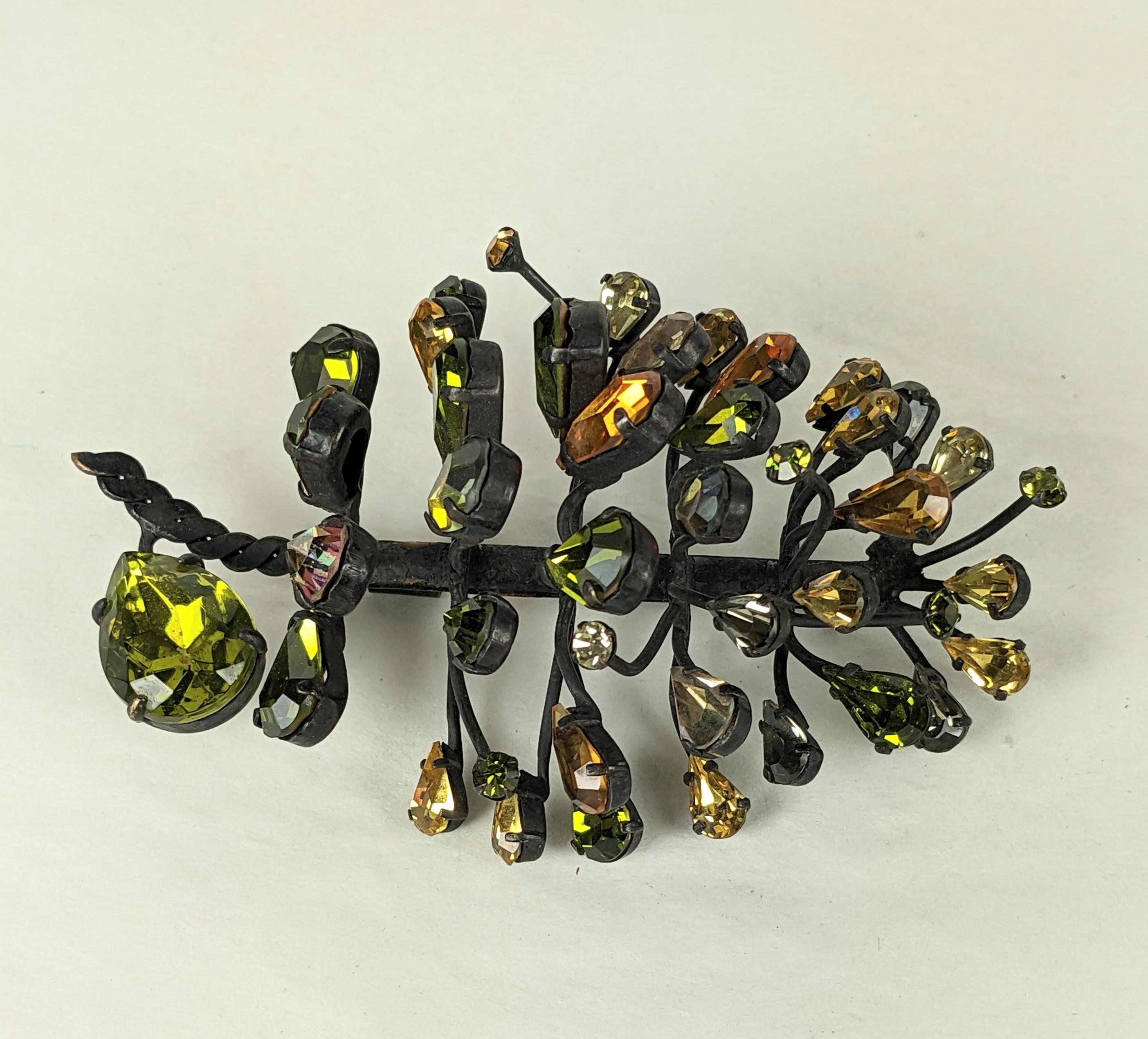 Dimensional Countess Cis Jeweled Pine Cone Brooch In Good Condition For Sale In New York, NY