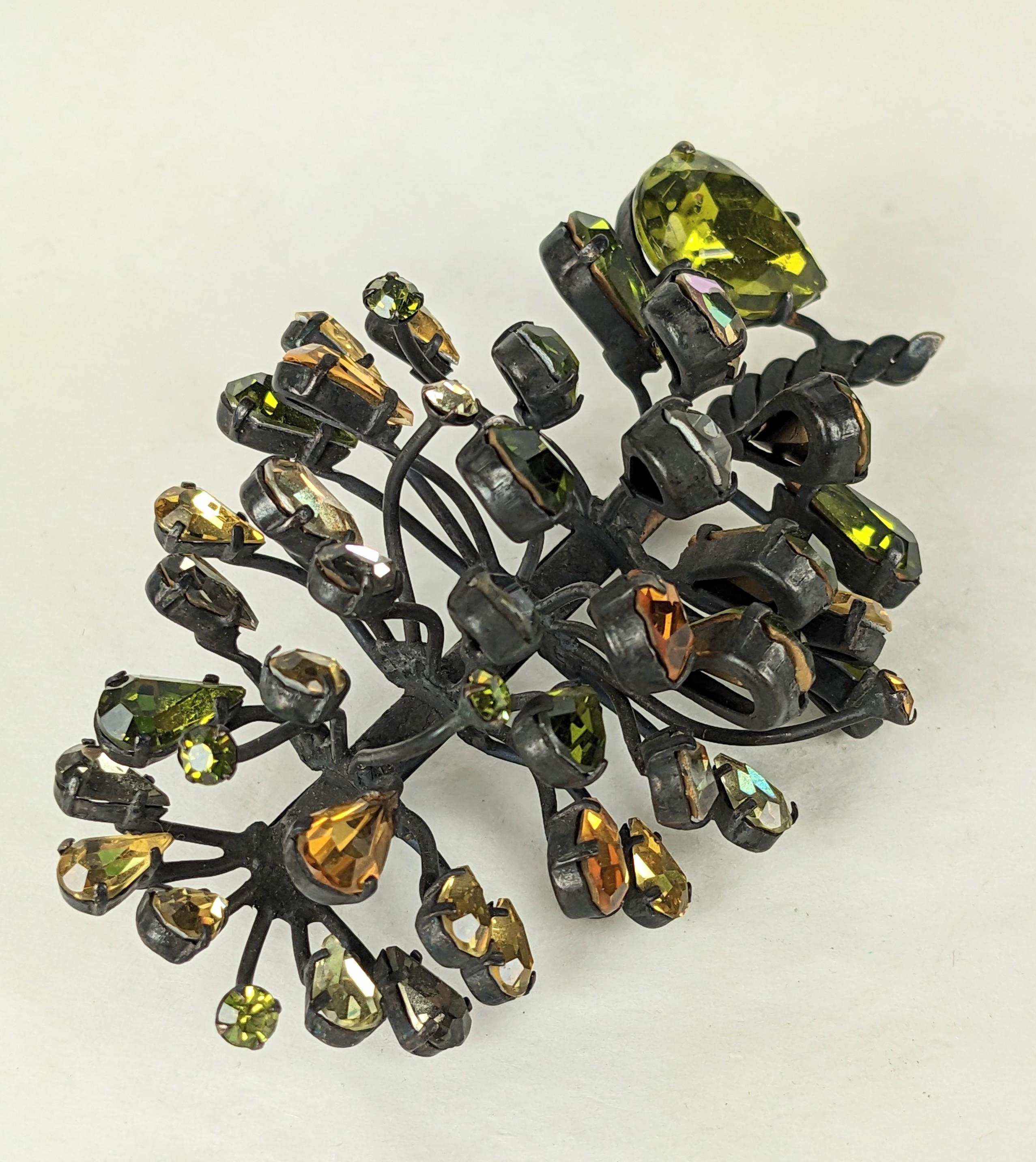 Dimensional Countess Cis Jeweled Pine Cone Brooch For Sale 1