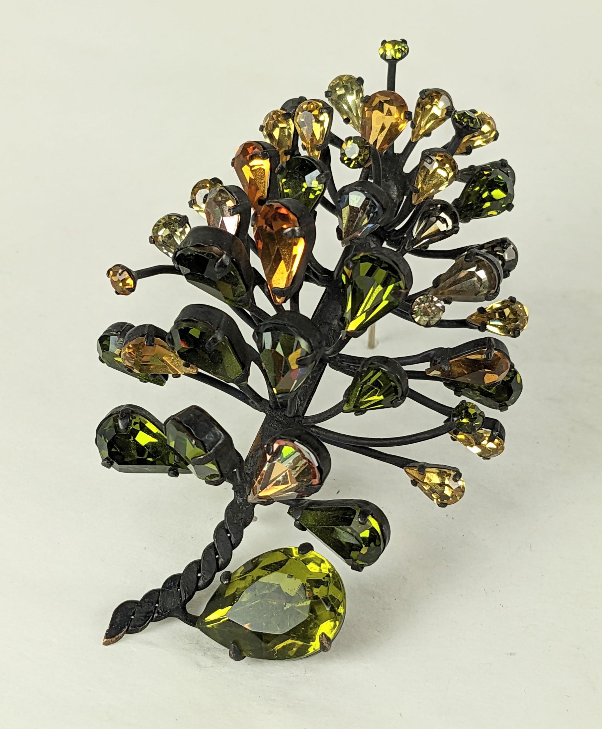 Dimensional Countess Cis Jeweled Pine Cone Brooch For Sale 2