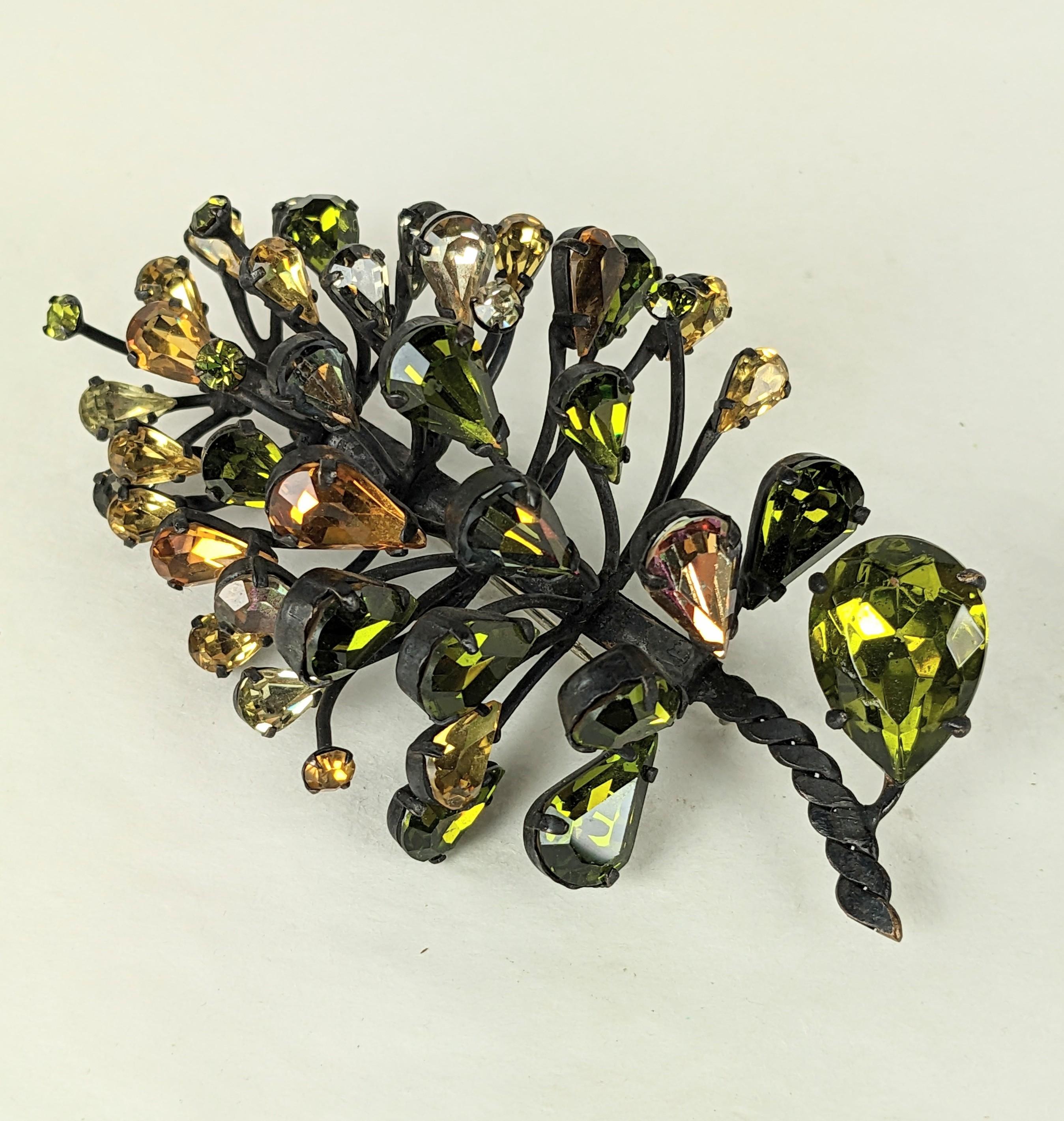 Dimensional Countess Cis Jeweled Pine Cone Brooch For Sale 3