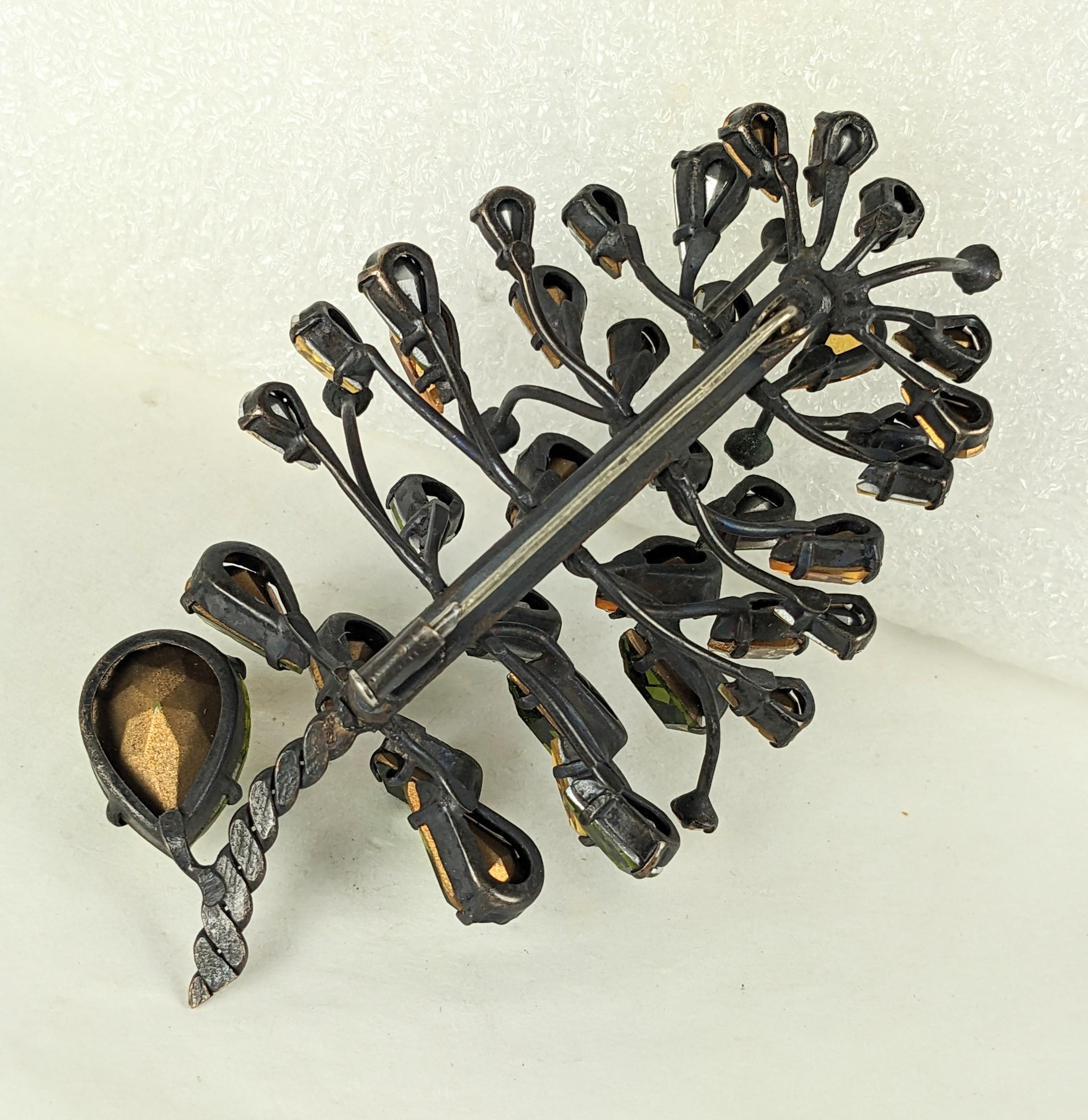 Dimensional Countess Cis Jeweled Pine Cone Brooch For Sale 4