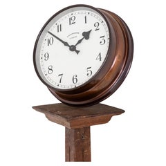 Diminuative Vintage Industrial Copper Synchronome Factory Wall Clock, c.1930