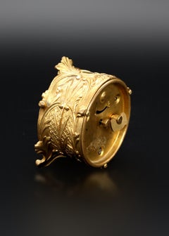 Diminuto Reloj Antiguo Ansonia de Bronce Dorado