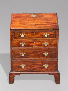 Diminutive 18th Century George III Period Mahogany Bureau