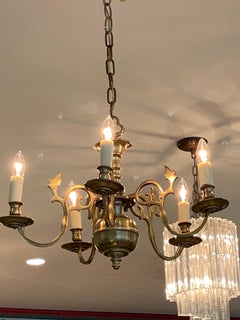 Diminutive 5-Arm 19th Century Brass Chandelier