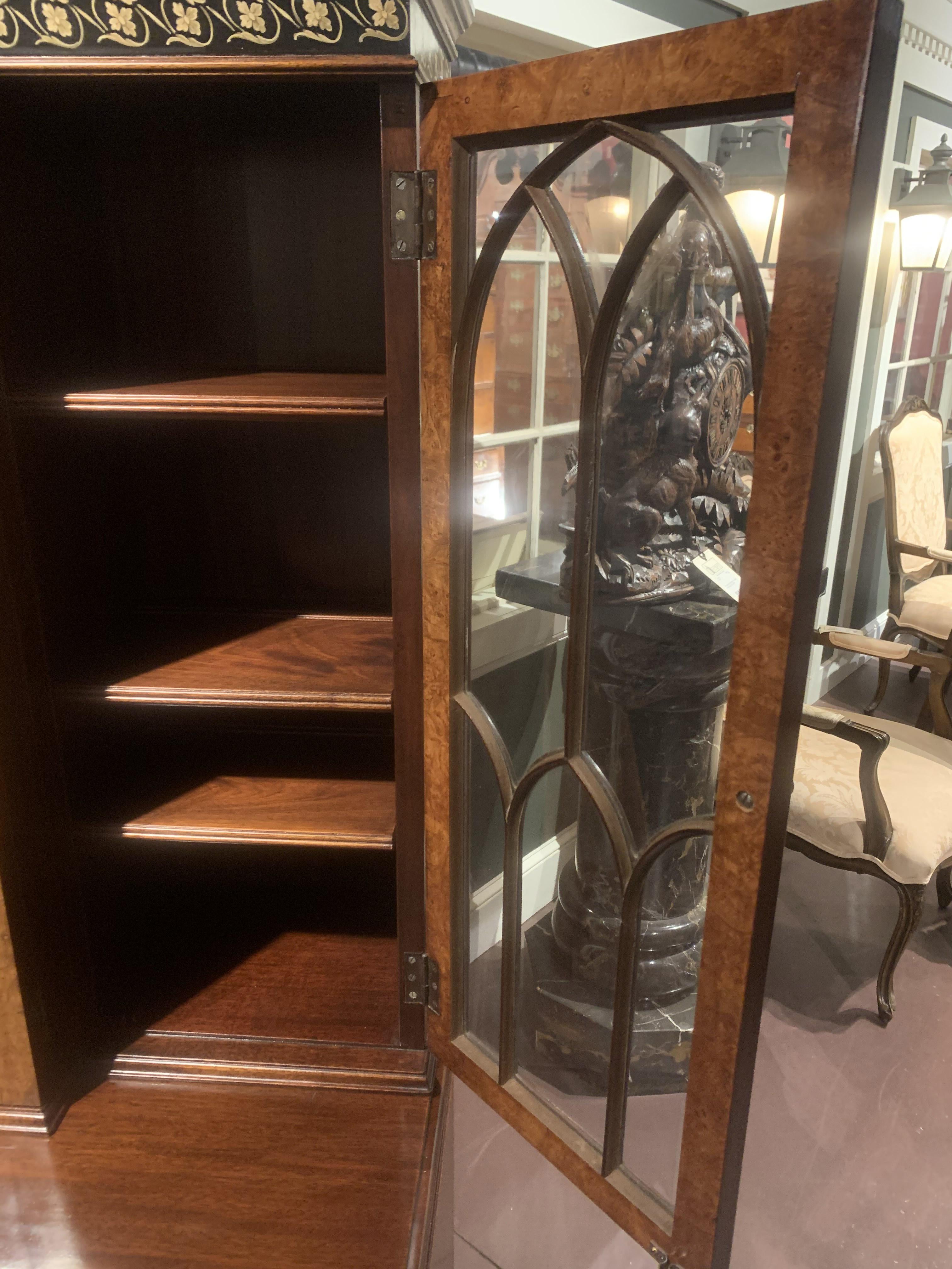American Diminutive Adam Style Breakfront Bookcase or China Cabinet by F&G Furniture Co