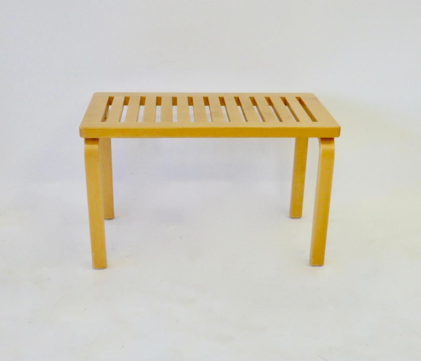 Original finish Aalto bench manufactured by Artek. Ask about discounted shipping with legs removed. As originally shipped.