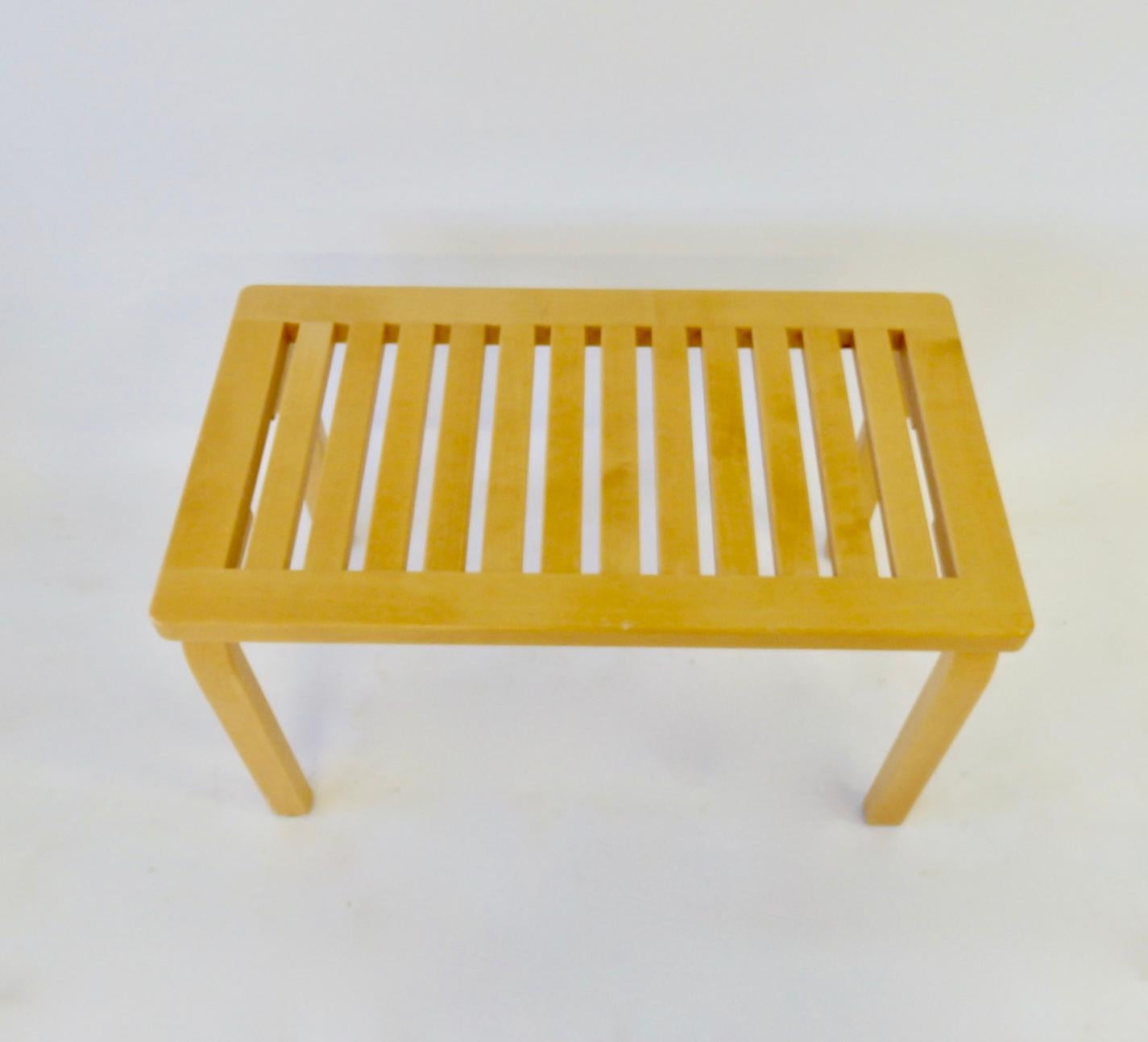 Finnish Diminutive Alvar Aalto for Artek Blonde Bench or Side Table