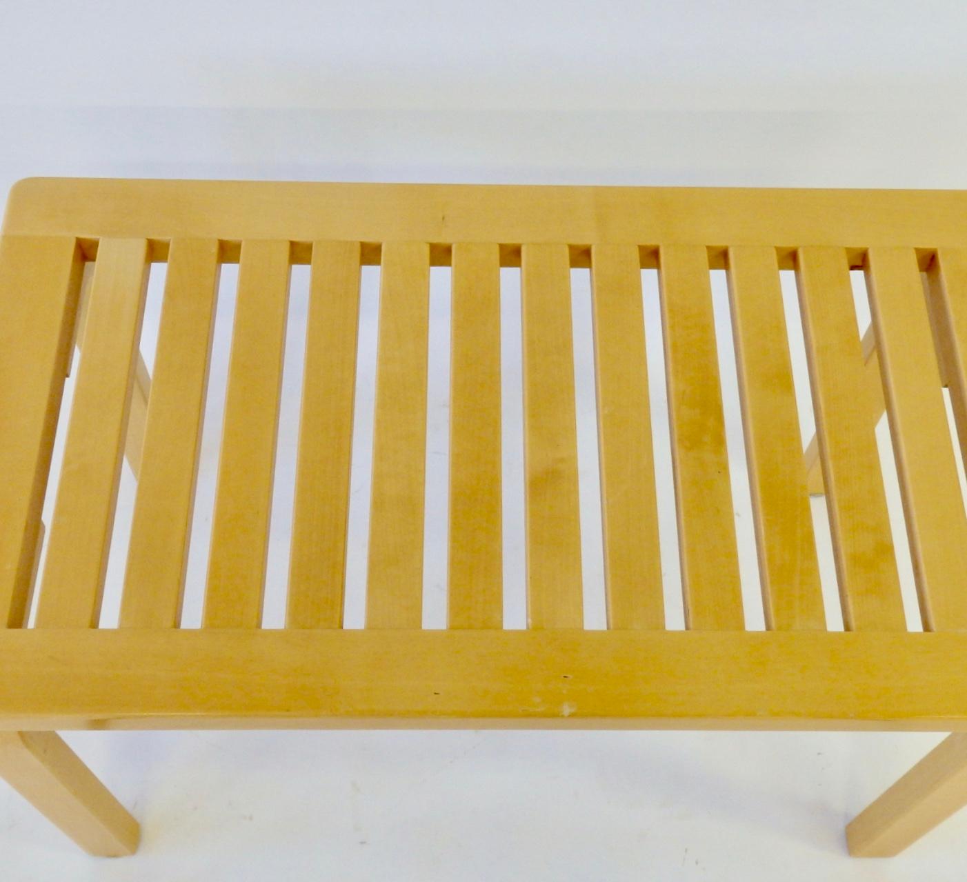 Diminutive Alvar Aalto for Artek Blonde Bench or Side Table In Good Condition In Ferndale, MI