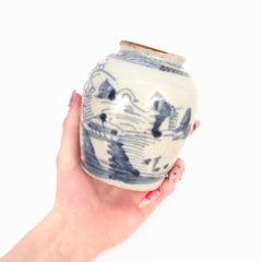 Diminutive Antique Chinese Export Porcelain Ginger Jar