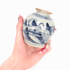 Diminutive Antique Chinese Export Porcelain Ginger Jar