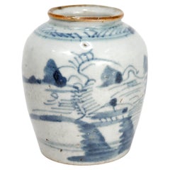 Diminutive Antique Chinese Export Porcelain Ginger Jar