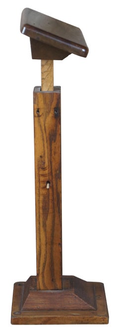 Diminutive Antique Early 20th Century Adjustable Oak Podium Lectern Music Stand