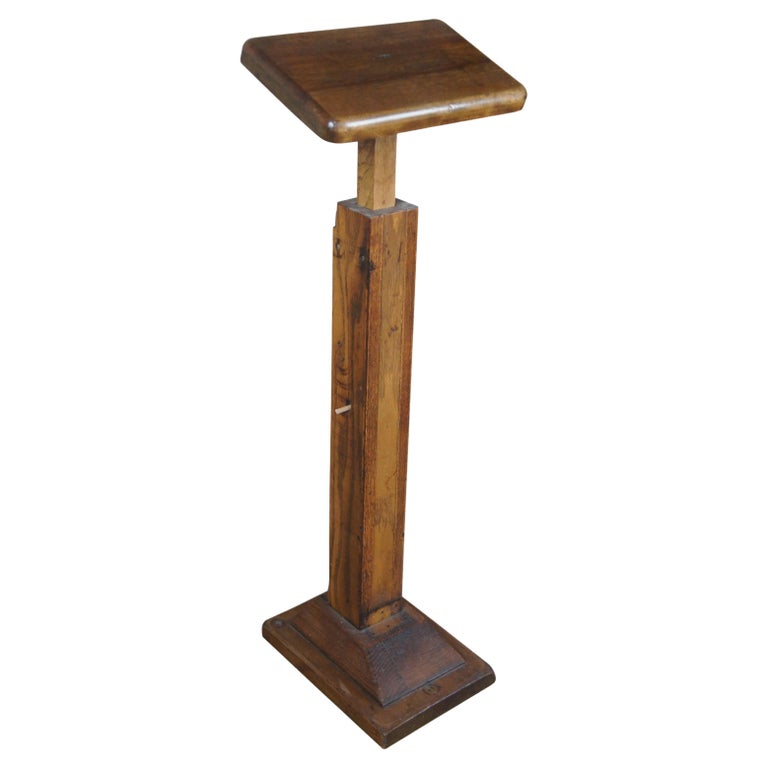 Diminutive Antique Early 20th Century Adjustable Oak Podium Lectern