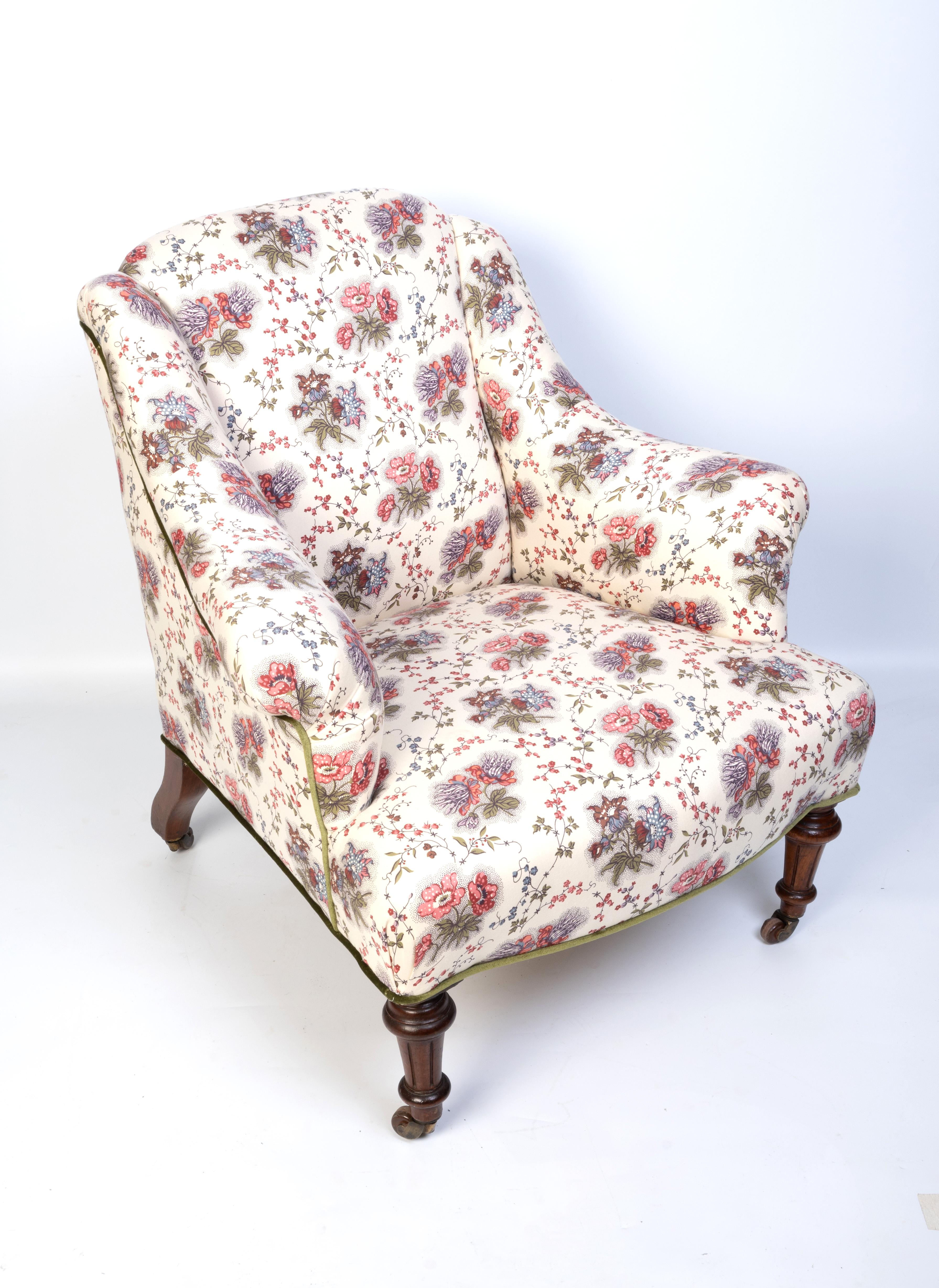 XIX secolo Diminutive Antique English 19th Century Upholstered Armchair C.1820 in vendita