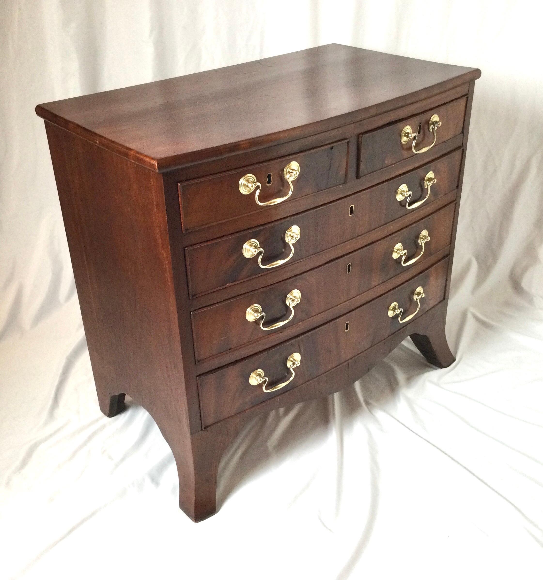 Late 19th Century Diminutive Antique English Chest of Drawers Circa 1875