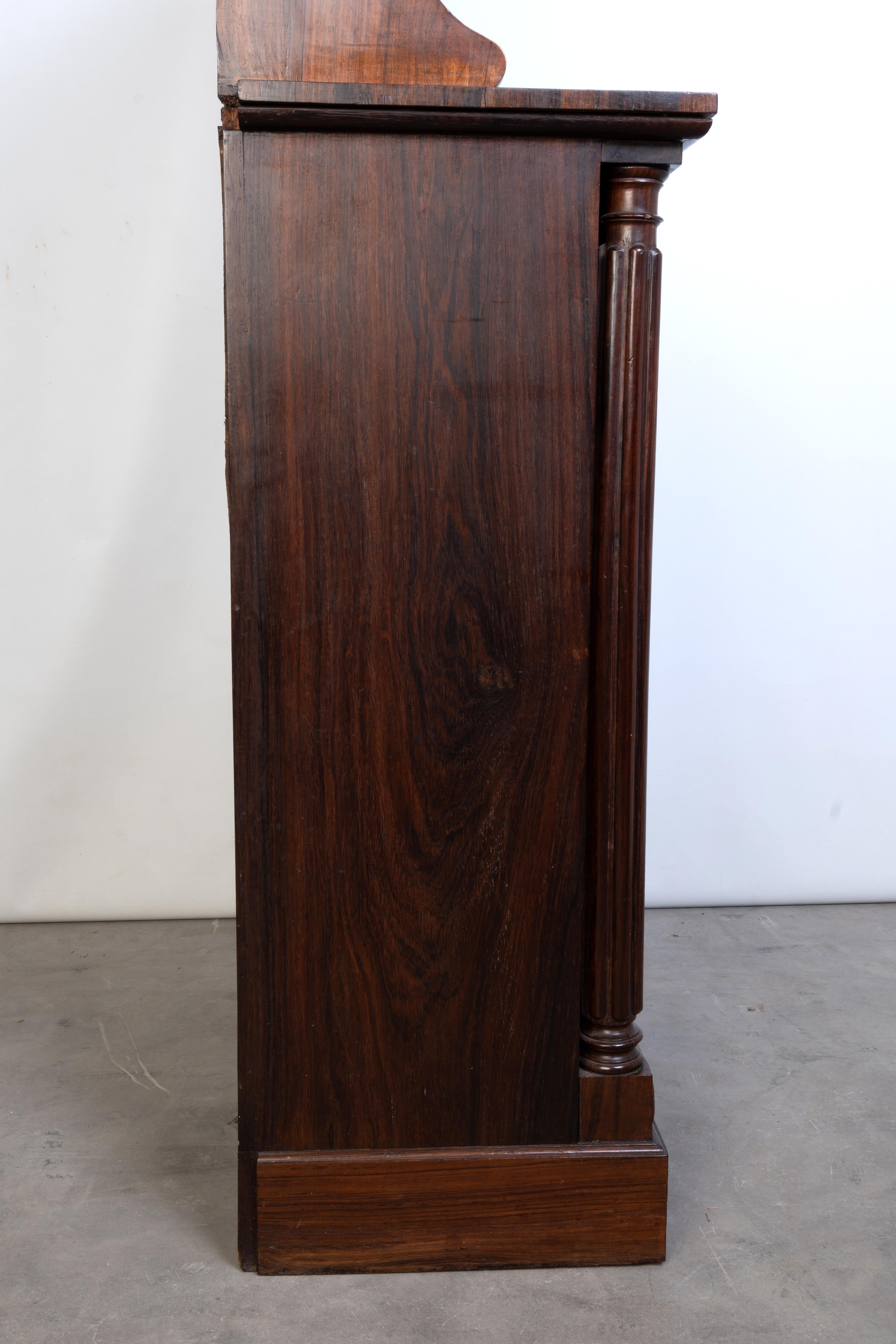 Diminutive Antique English Regency Gilt Brass & Rosewood Side Cabinet C.1820 For Sale 8