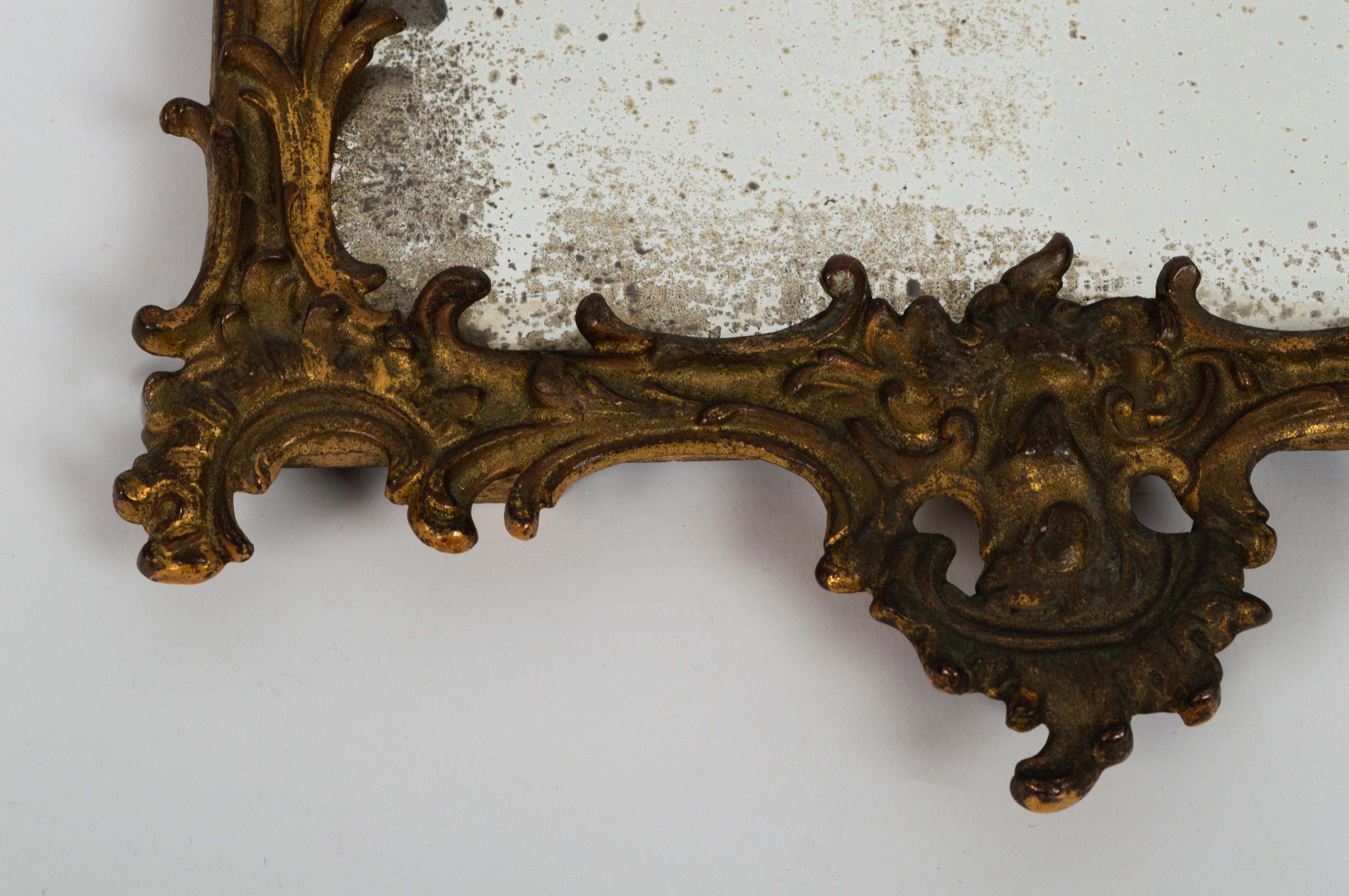 Diminutive Antique French 19th Century Gilt Mirror For Sale 1