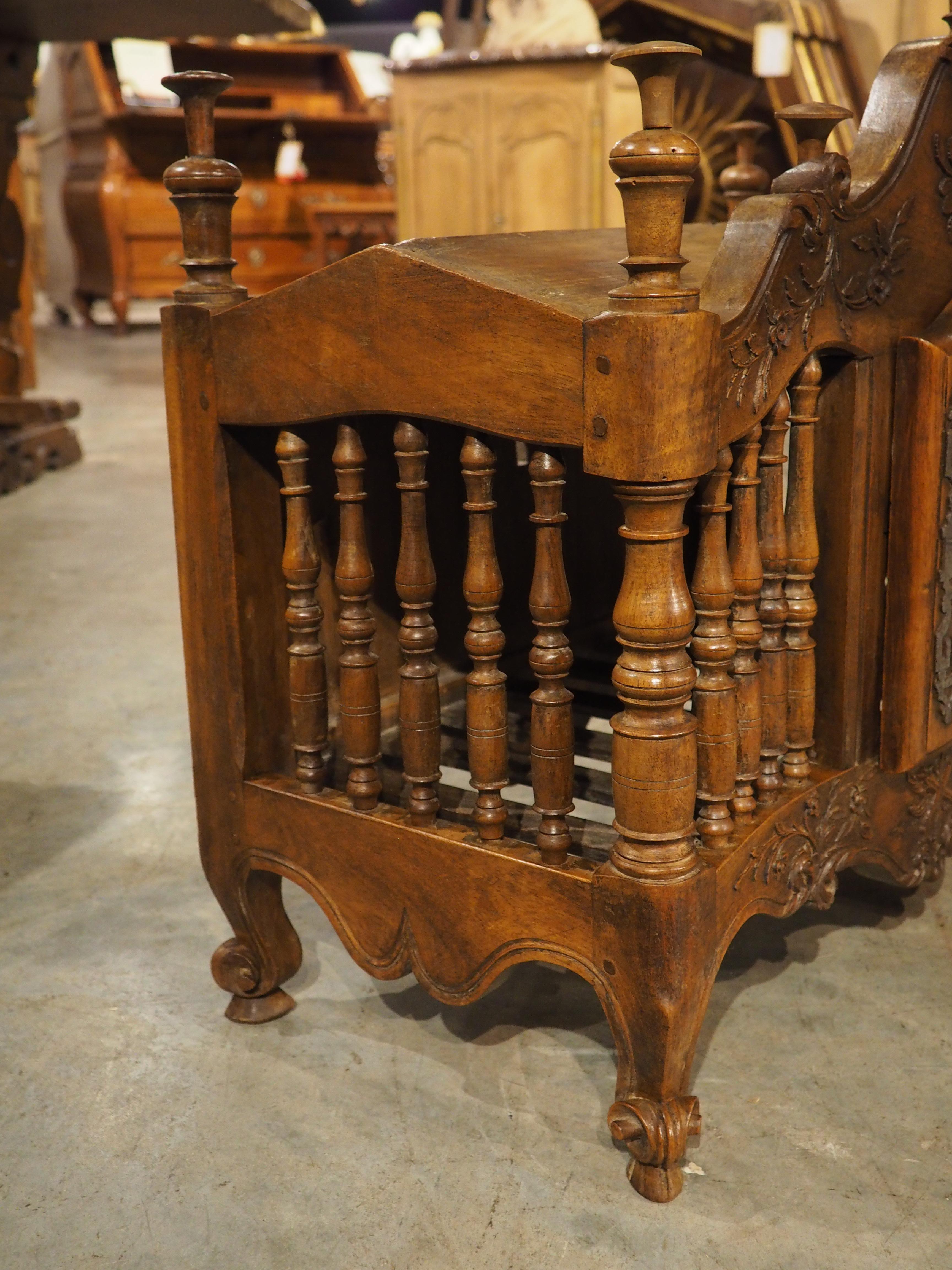 Diminutive Antique French Walnut Panetière with Double Coat of Arms, Dated 1839 9