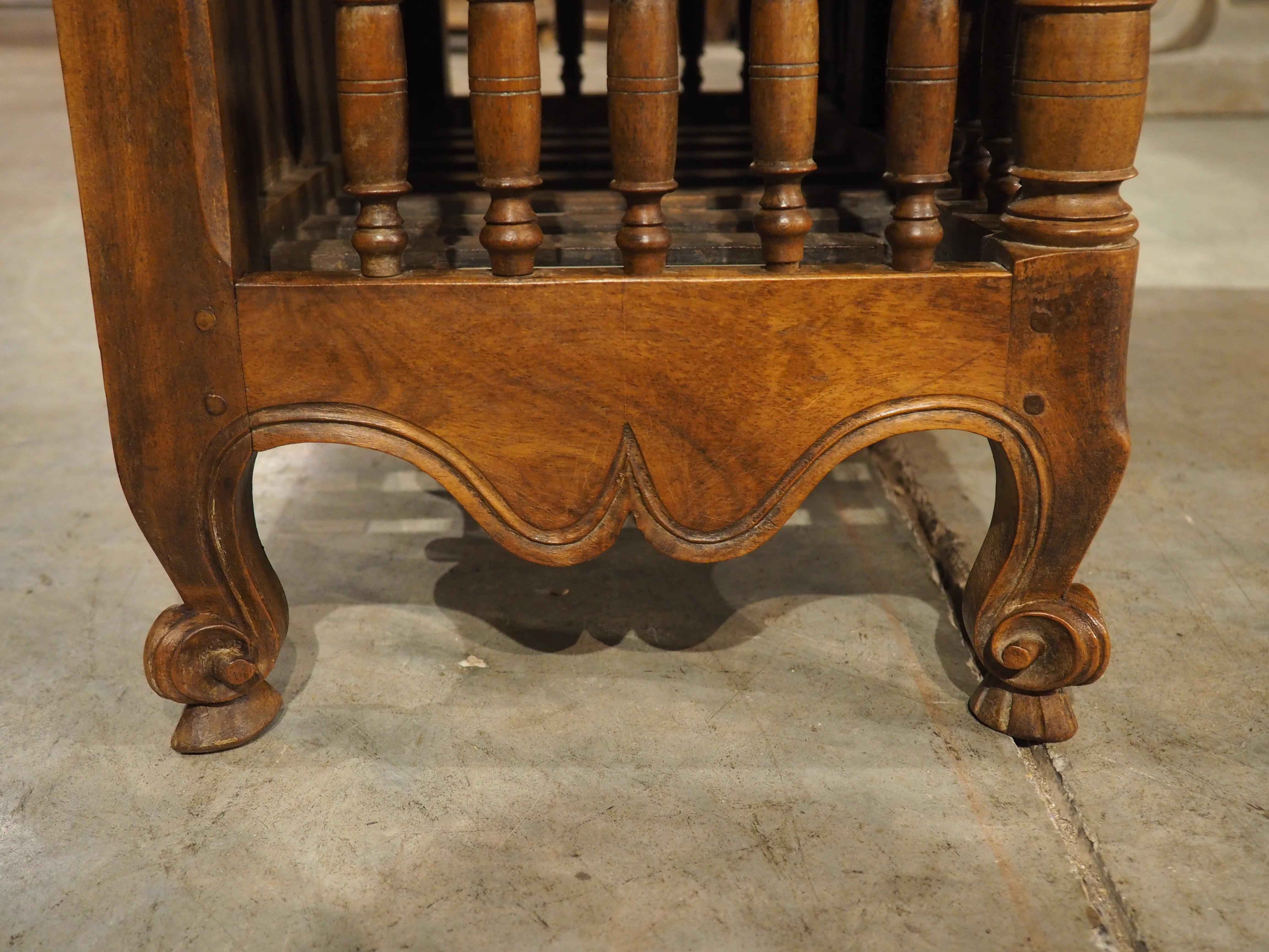 Diminutive Antique French Walnut Panetière with Double Coat of Arms, Dated 1839 11