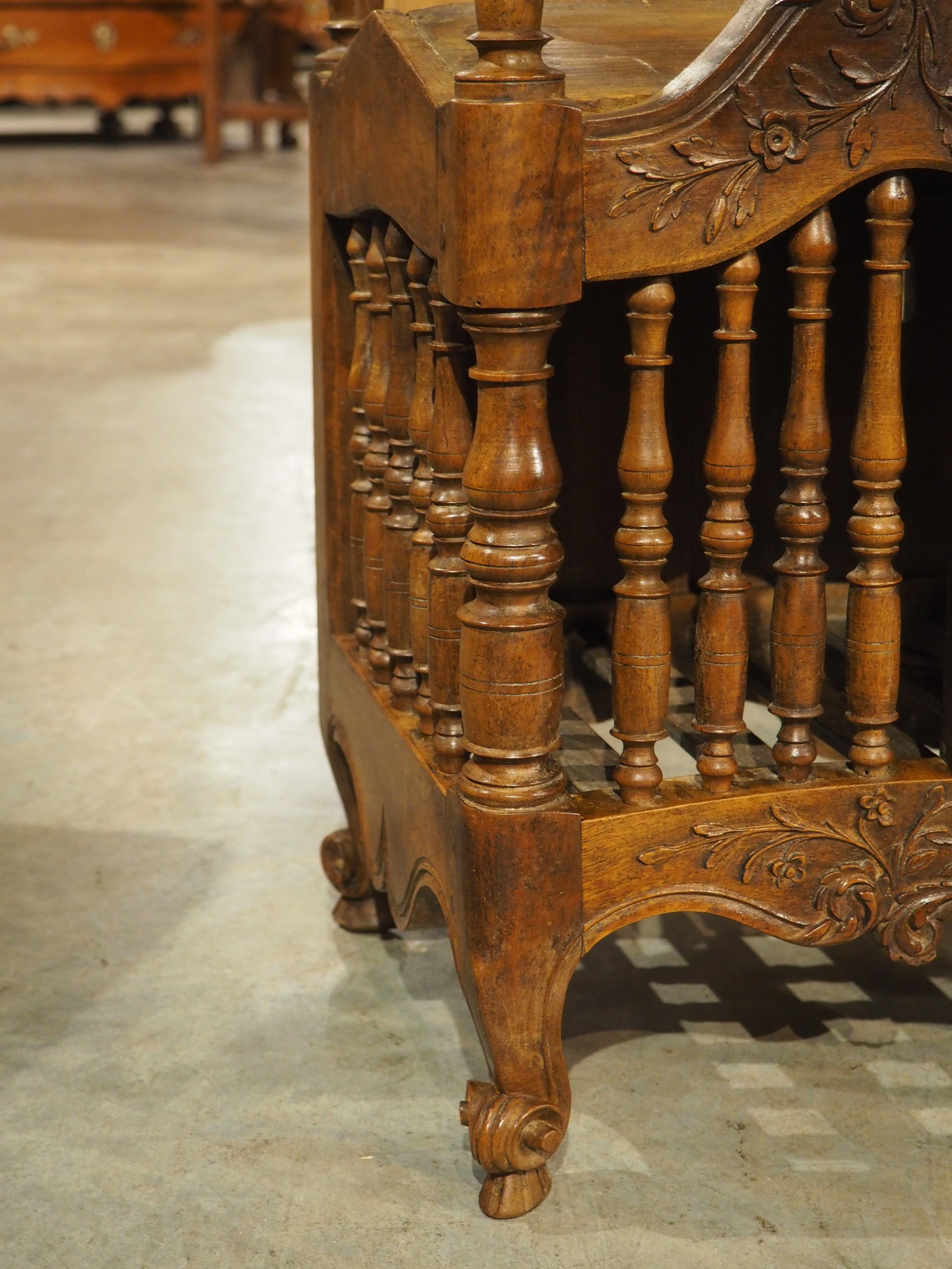 19th Century Diminutive Antique French Walnut Panetière with Double Coat of Arms, Dated 1839