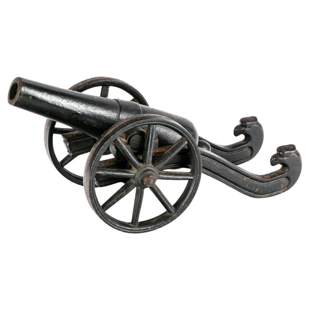 Diminutive Antique Iron Model Cannon
