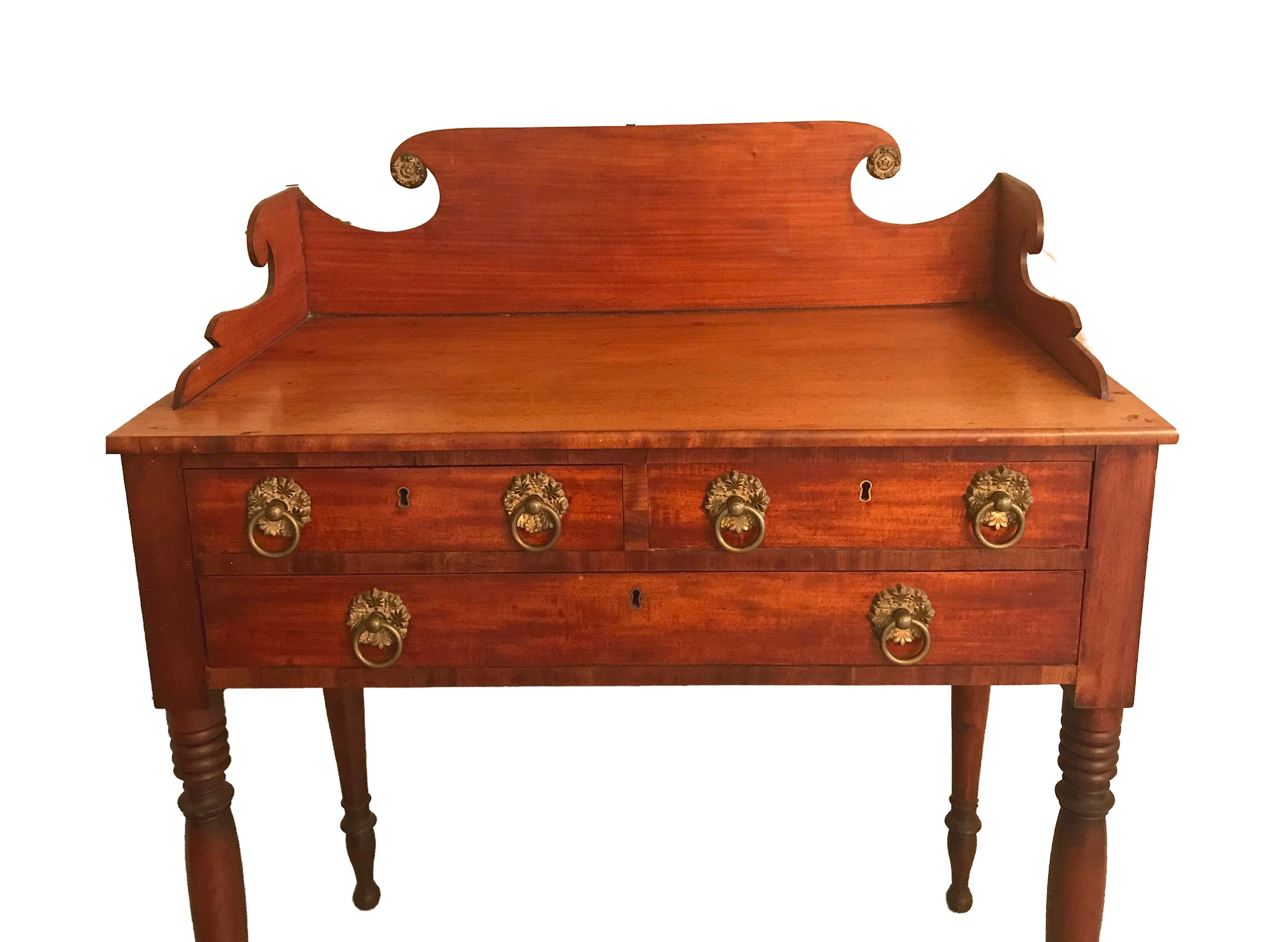 American Classical Diminutive Antique Mahogany Serving Table For Sale