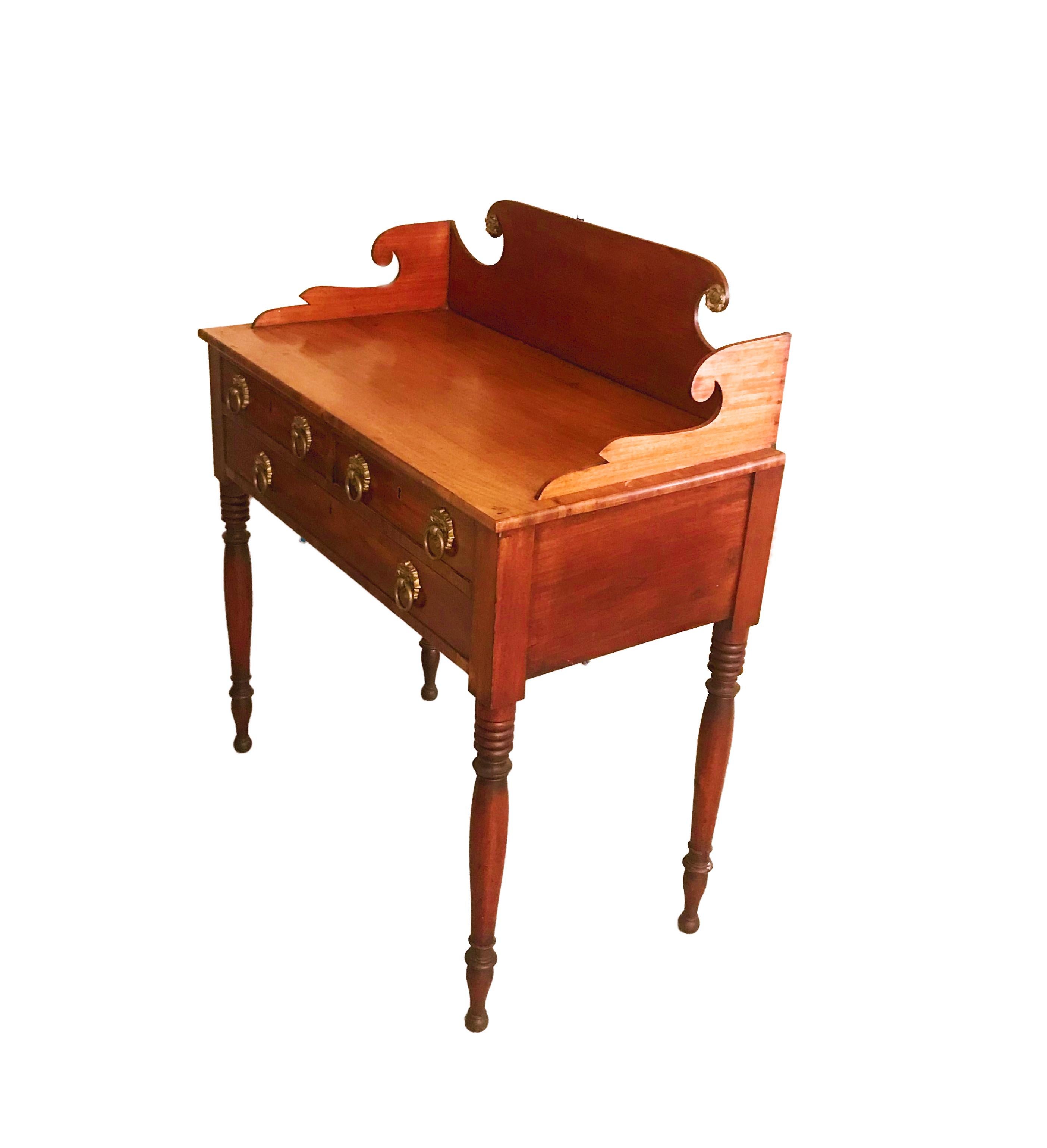 Diminutive Antique Mahogany Serving Table In Good Condition For Sale In Nantucket, MA