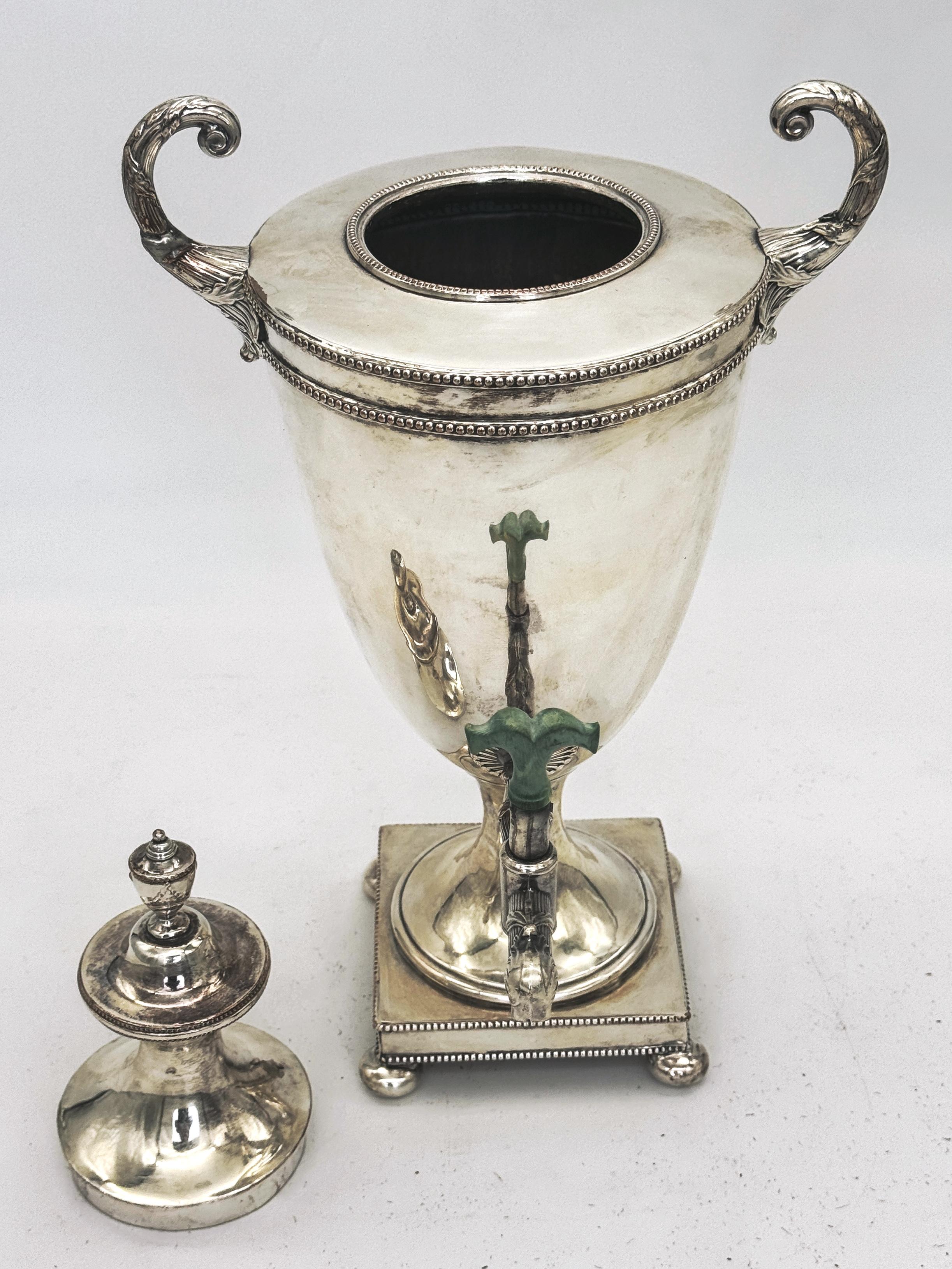 19th Century Diminutive Antique Sheffield Plate Armorial Tea/Cider Urn, Style Matthew Boulton For Sale