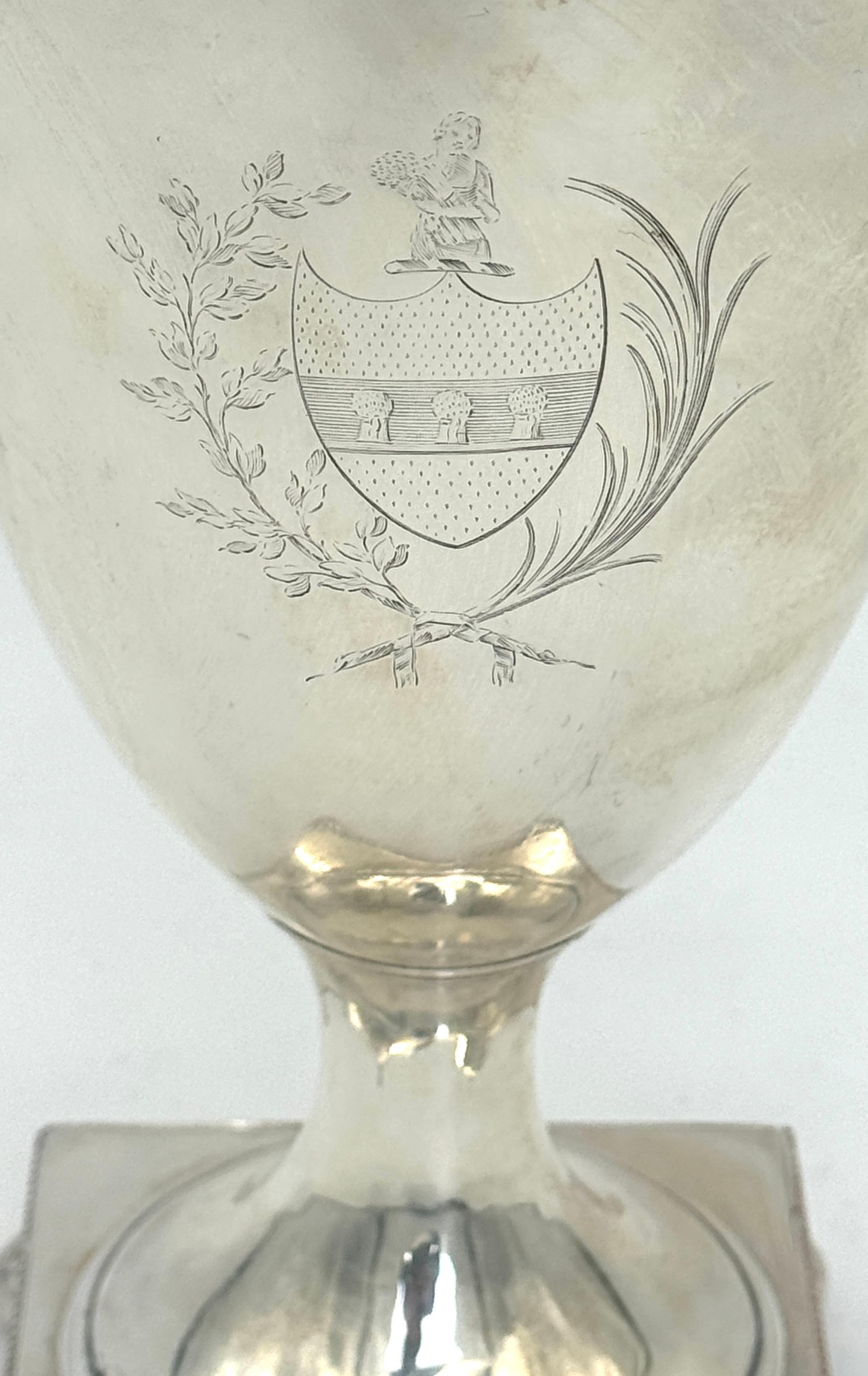 Diminutive Antique Sheffield Plate Armorial Tea/Cider Urn, Style Matthew Boulton For Sale 1