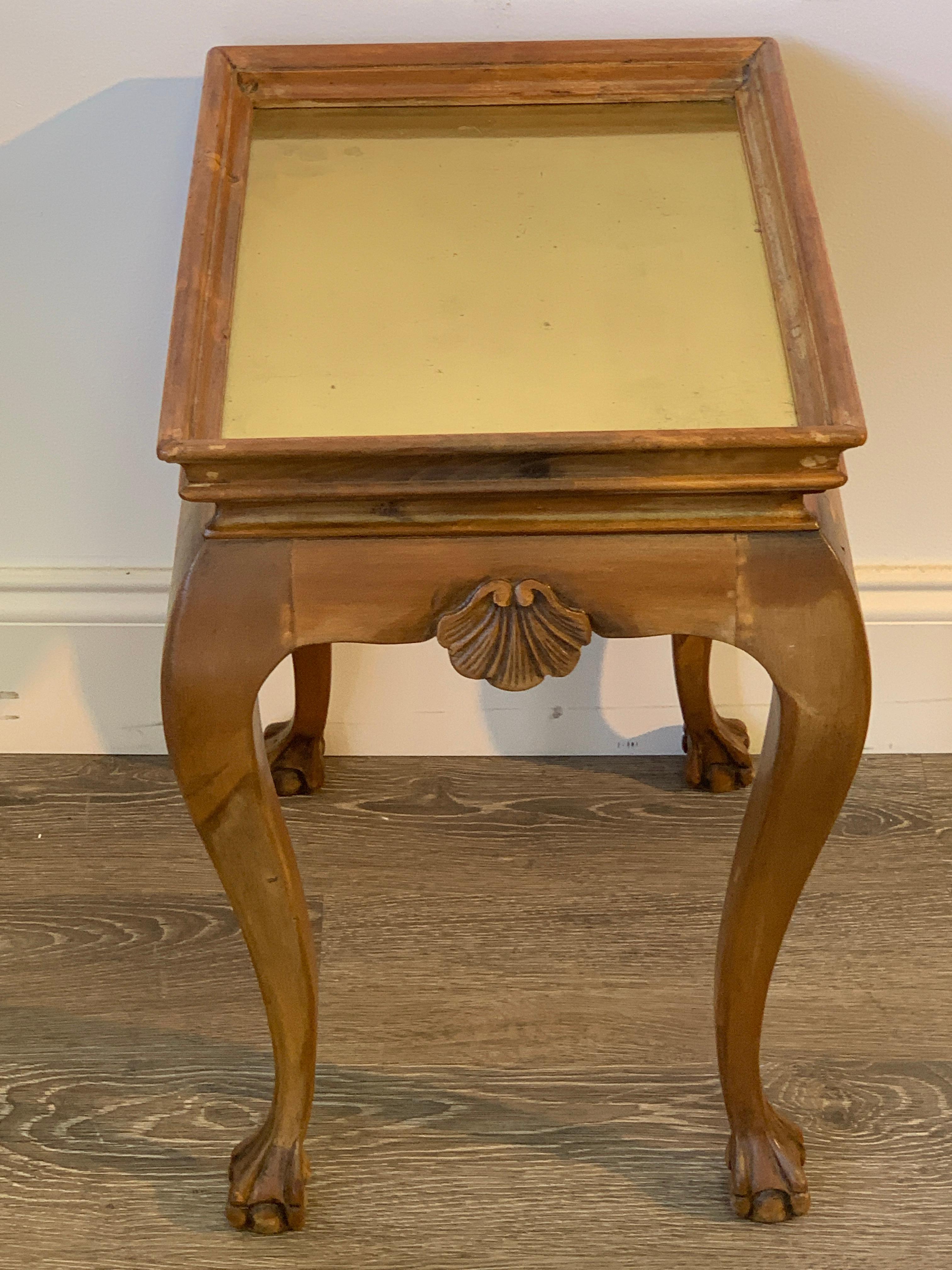 bleached wood side table