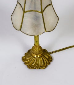 Diminutive Brass Lamp w/ Capiz Shell Shade '3 Available'