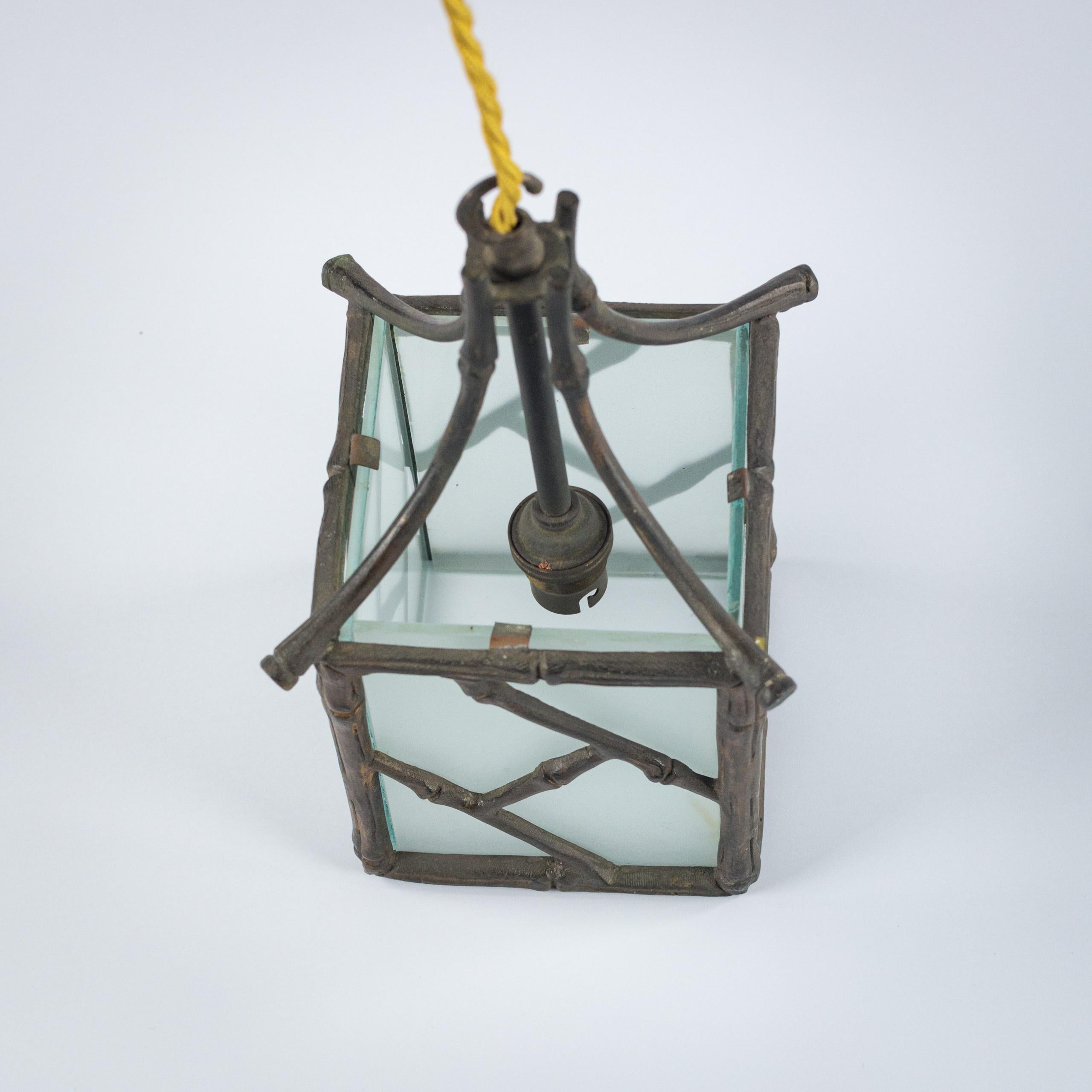Diminutive Bronze Faux Bamboo Pagoda Lantern In Good Condition In Pease pottage, West Sussex