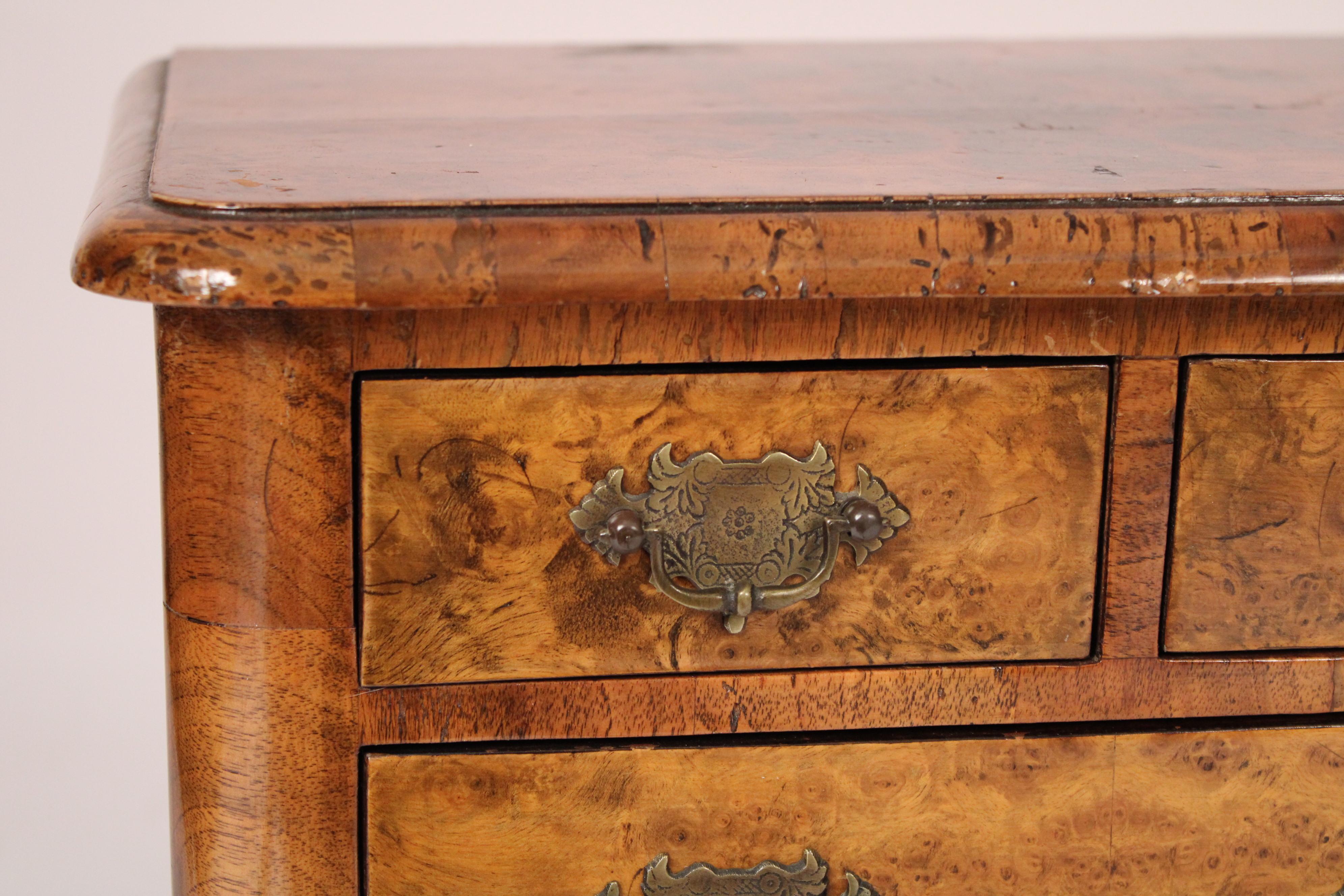 Early 20th Century Diminutive Thuya and Burl Walnut Chest of Drawers For Sale